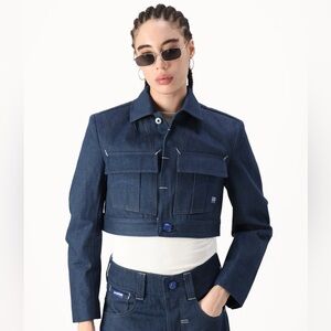 G-Star RAW Originals 3D Selvedge Cropped Jacket NWT Raw Denim Small $490